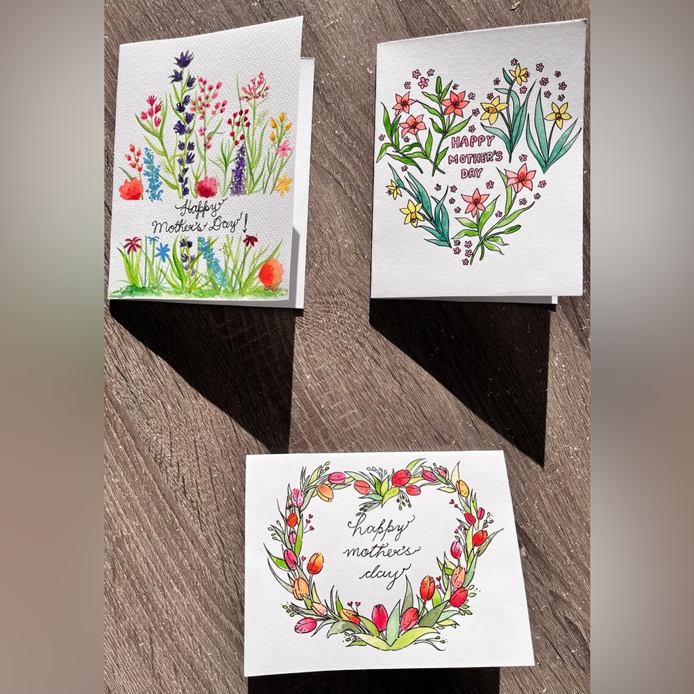 Mother's Day Card, hand painted watercolor floral card |Original Artwork|4.5"x6"